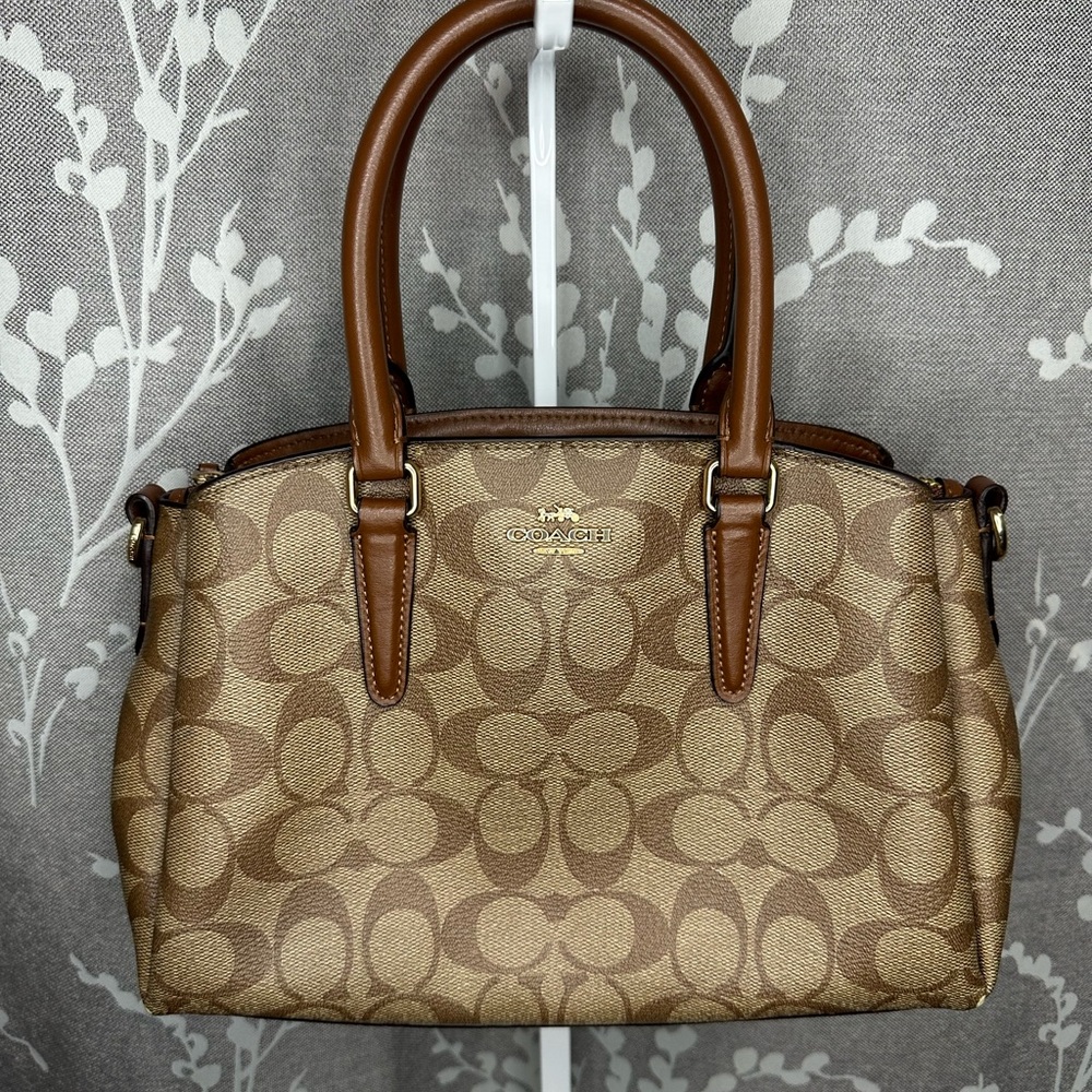 Coach Tan and Brown Signature Satchel
